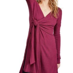 Free People Sweet Myrtle Raspberry Wrap Top, XS